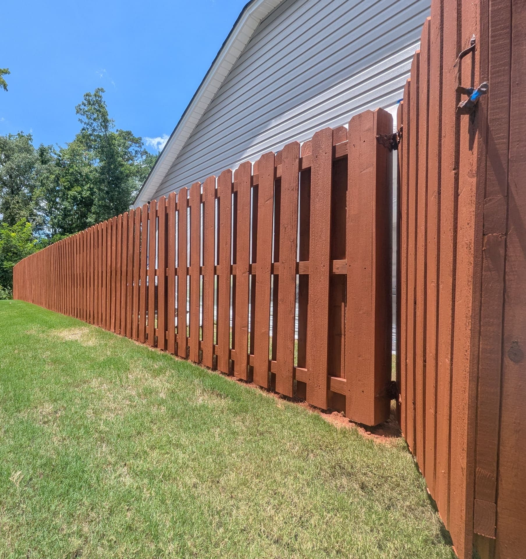 Fence staining by TruCare Painters in Greenville SC